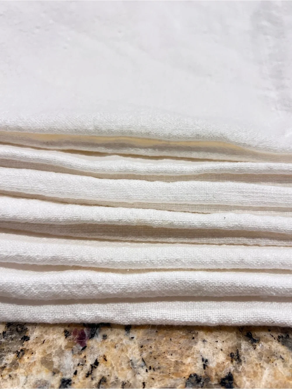 Pottery Barn Set of 6 Cotton Dinner Napkins 20x20 White Beige Farmhouse 1 Extra
